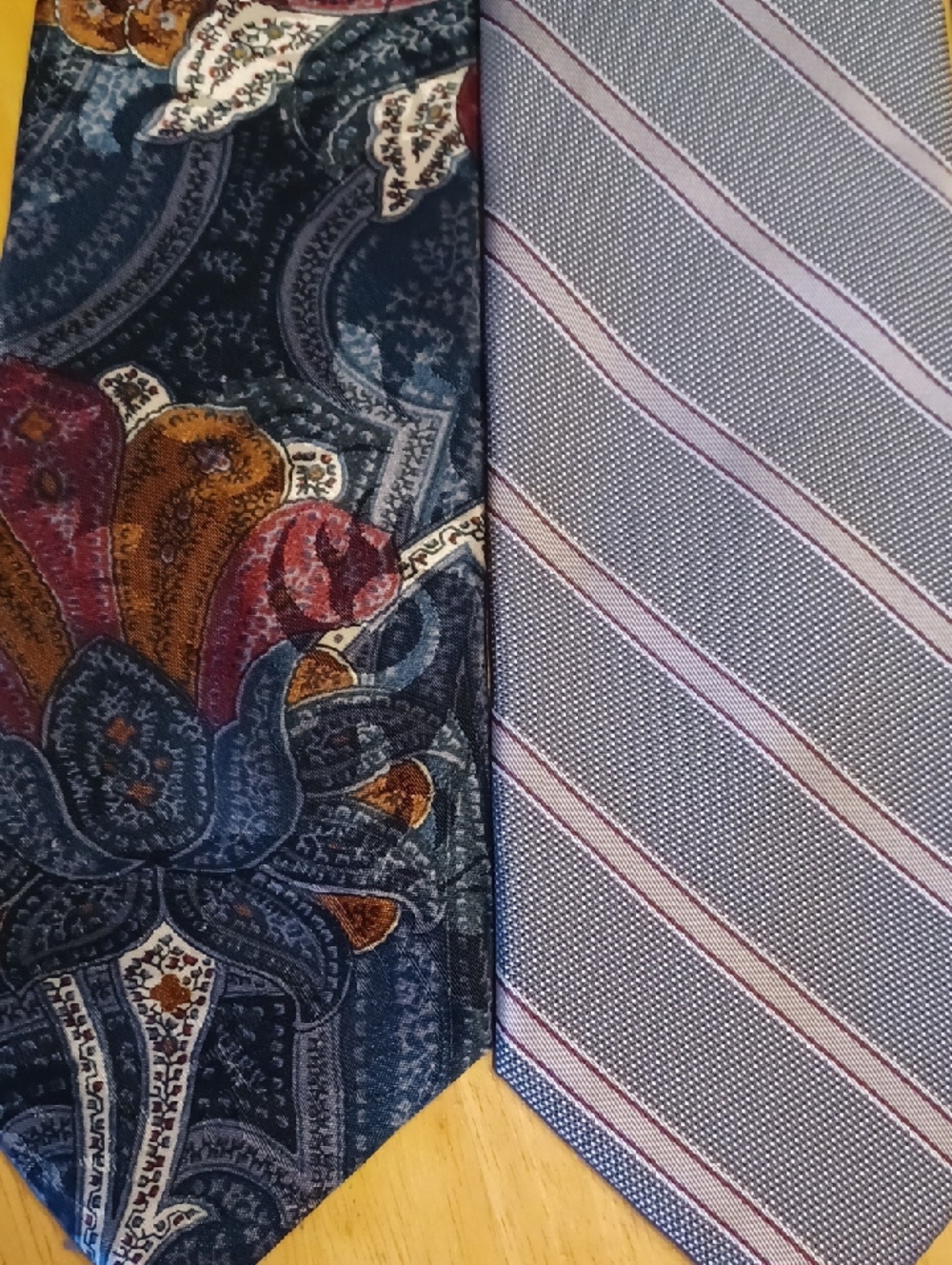 Lot Of 6 Neck Ties 1 Is 100% Polyester 5 Are 100% Silk Mosaic Brand Needs Sewing - Picture 10 of 12